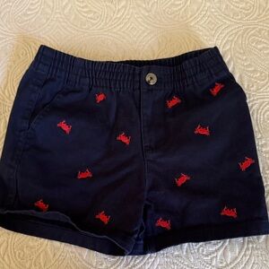 Ralph Lauren Kids Navy Blue Crab Embroidered Shorts